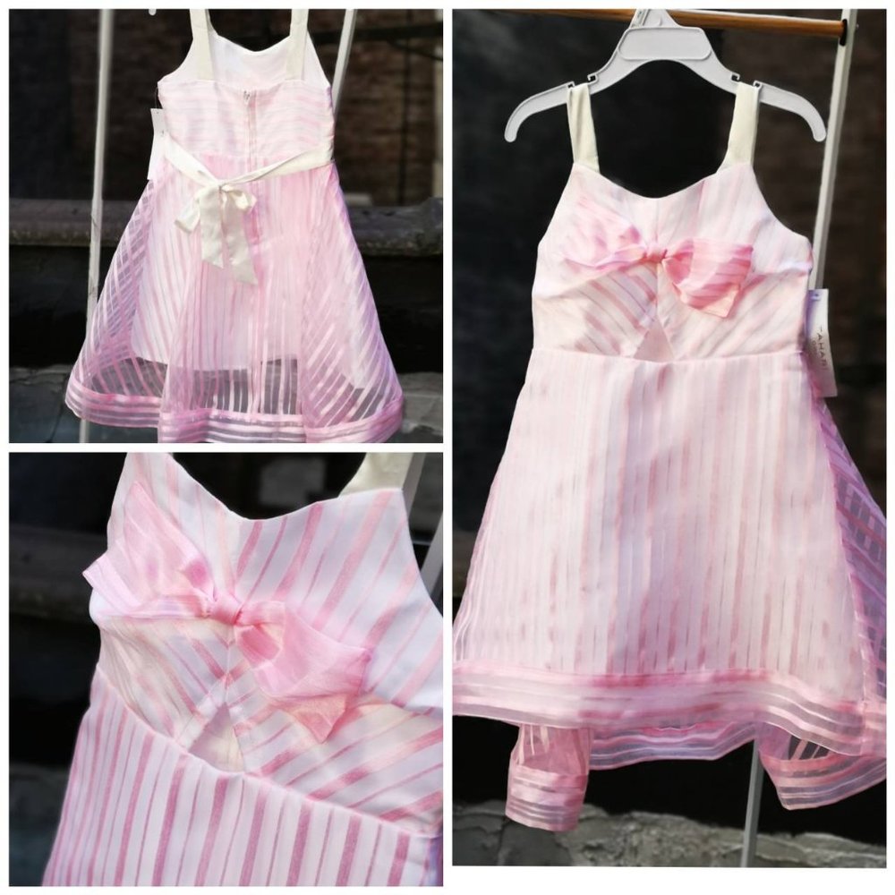 TAHARI  Girl's Pink Stripe Dress